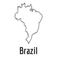 brasilien karte dünne linie vektor einfach