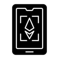 Premium-Download-Symbol von Mobile Ethereum vektor