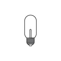 ljus Glödlampa ikon, översikt stil vektor