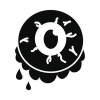 Halloween-Zombie-Augen-Symbol, einfacher Stil vektor