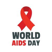 värld AIDS dag sjukdom logotyp uppsättning, platt stil vektor