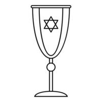 jewish silver- kopp ikon, översikt stil vektor