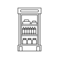 Produkte im Supermarkt-Kühlschrank-Symbol vektor