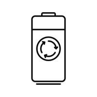återvinna batteri ikon, översikt stil vektor
