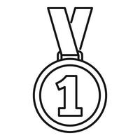 Gold-Premium-Medaillensymbol, Umrissstil vektor