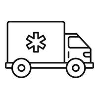 Klinik-Krankenwagen-Symbol, Umrissstil vektor