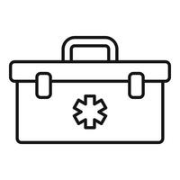 Erste-Hilfe-Kit-Box-Symbol, Umrissstil vektor