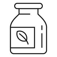 Symbol für leere Flasche der Phytotherapie, Umrissstil vektor