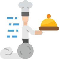 Koch Hotelservice Essenslieferung - flache Ikone vektor