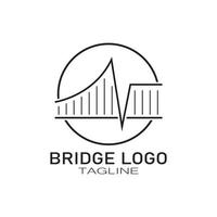 Brücke Logo Vektor Icon Illustration Design-Vorlage