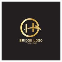 Brücke Logo Vektor Icon Illustration Design-Vorlage