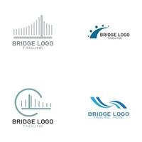 Brücke Logo Vektor Icon Illustration Design-Vorlage