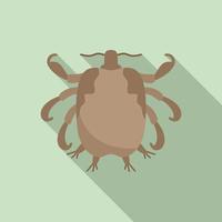ernsthafte menschliche Käfer-Ikone, flacher Stil vektor