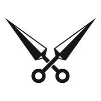 Ninja-Klingen-Symbol, einfacher Stil vektor