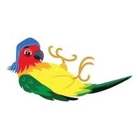 Papagei liegt Symbol, Cartoon-Stil vektor