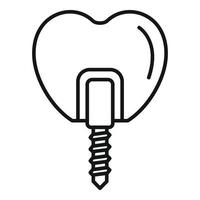 kleines Zahnimplantat-Symbol, Umrissstil vektor