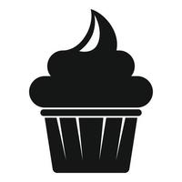 Creme-Kaffee-Cupcake-Symbol, einfacher Stil vektor