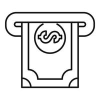 geldautomat bargeld symbol, umrissstil vektor