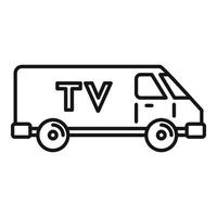 TV-Van-Fahrzeugsymbol, Umrissstil vektor