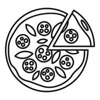 Margarita-Pizza-Symbol, Umrissstil vektor