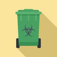 Symbol für Biohazard-Müllwagen, flacher Stil vektor