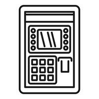 Bankomat stift koda ikon, översikt stil vektor