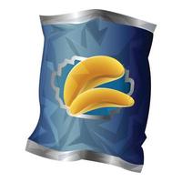 Chips-Paket-Symbol, Cartoon-Stil vektor