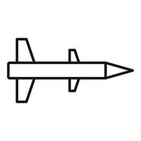 missil ballistisk ikon, översikt stil vektor