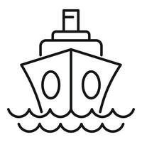 Strand-Kreuzfahrtschiff-Symbol, Umrissstil vektor