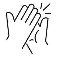 Symbol für Handshake-Zuneigung, Umrissstil vektor