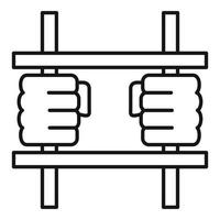 Symbol für das Tor der Gefängnisbar, Umrissstil vektor