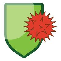 virus skydd ikon, tecknad serie stil vektor
