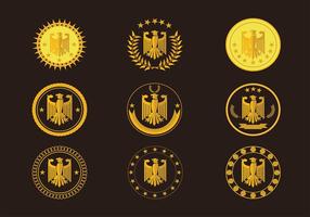 Eagle Seal guld- logo Gratis Vector