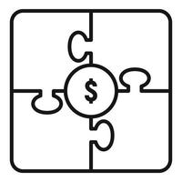Crowdfunding-Puzzle-Symbol, Umrissstil vektor