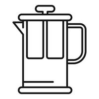 kaffe te Tryck ikon, översikt stil vektor