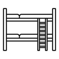 vandrarhem sovbrits säng ikon, översikt stil vektor