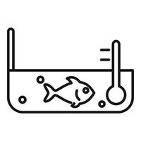 Fischfarm-Pool-Symbol, Umrissstil vektor