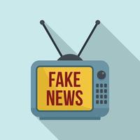 TV-Fake-News-Symbol, flacher Stil vektor