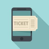 Symbol für den Kauf von Smartphone-Tickets, flacher Stil vektor