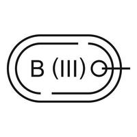 Blut-Biii-Symbol, Umrissstil vektor