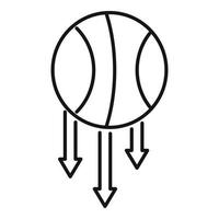 Basketball-Ball-Schwerkraft-Symbol, Umriss-Stil vektor