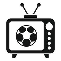 Fußball-TV-Match-Symbol, einfacher Stil vektor