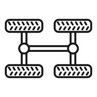 Auto-Chassis-Symbol, Umrissstil vektor