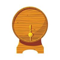 trä- öl kagge ikon, tecknad serie stil vektor