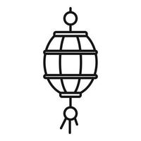 Fröhliches chinesisches Laternensymbol, Umrissstil vektor