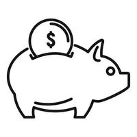 crowdfunding nasse Bank ikon, översikt stil vektor
