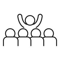 Happy Group Business Training Symbol, Umrissstil vektor