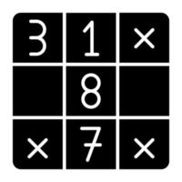 glyf design ikon av numerisk spel vektor