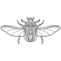 schöne Käfer-Mandala-Kunst isoliert auf weißem Hintergrund vektor