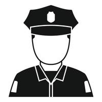 afroamerikanische Polizisten-Ikone, einfacher Stil vektor